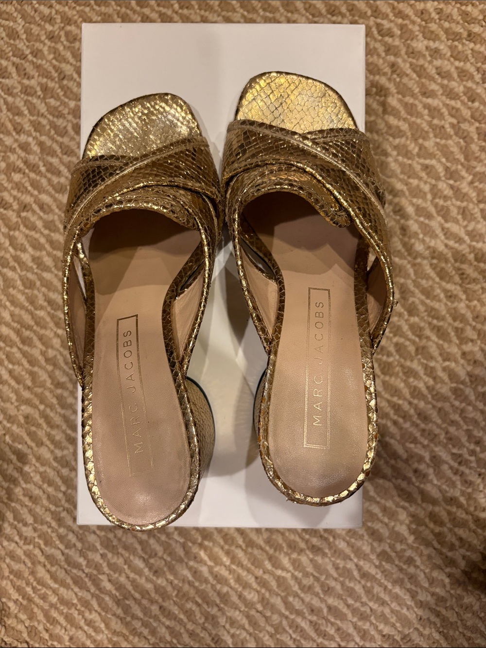 Marc Jacobs Metallic Gold Slide Mules/Heels